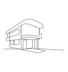 Modern House One Line Drawing