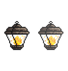 Pixel Icon Street Light With Burning Candles