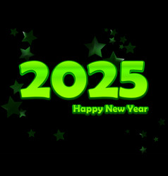 Happy New Year 2025 Black Background