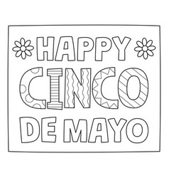 Happy Cinco De Mayo Isolated Coloring Page