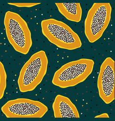 Seamless Pattern With Papaya Fruit