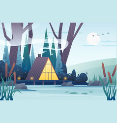 A-frame House Landscape Forest Cozy Building Lake