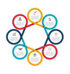 Abstract elements cycle diagram with 5 steps Vector Image