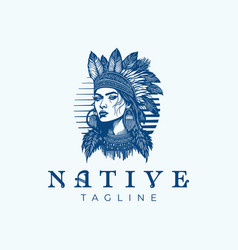 American Native Woman Logo Design