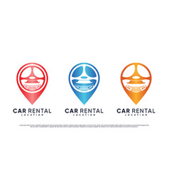 Car Rental Logo Design With Steering Wheel Icon