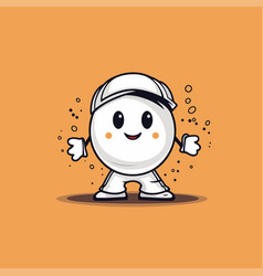 Cute Cartoon Character Smiley In Helmet And Hard