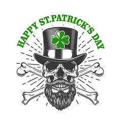 Happy Saint Patrick Day Irish Leprechaun Skull