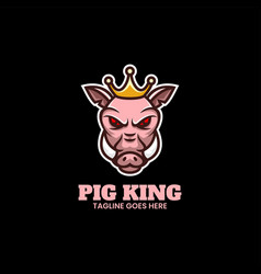 Logo Pig King Simple Mascot Style