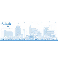 Outline Raleigh North Carolina City Skyline