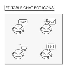 Chatbot Line Icons Set