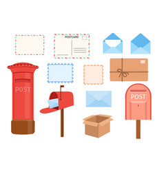 English Red Post Box Open And Closed Envelopes