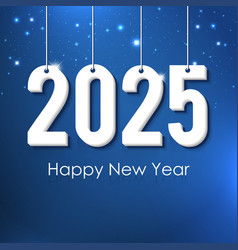 Happy New Year 2025 Blue Background