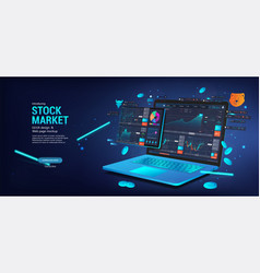 Trade Platform Online On 3d Laptop And Tablet