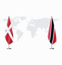 Denmark And Trinidad And Tobago Flags