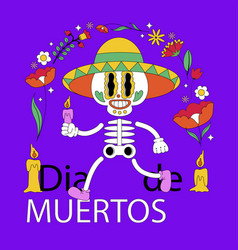 Flat Dia De Muertos Celebration