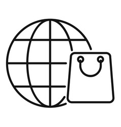 Online Global Store Icon Outline Buy Shop