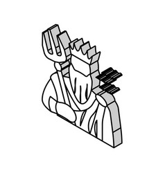 Poseidon Greek God Mythology Isometric Icon