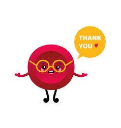 Red Blood Cell Character Saying Thank You