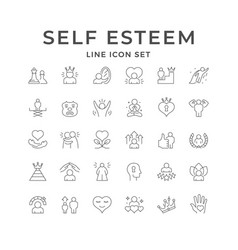 Set Line Icons Of Self Esteem