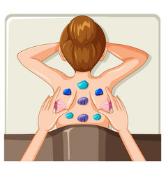 Back Of Woman With Healing Crystals