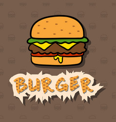 Banner In A Flat Burger Style With Text