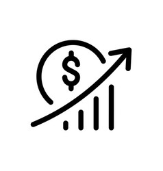 Growth Diagram Logo Icon With Sign Dollar