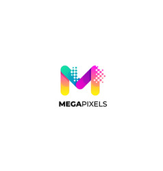 Letter M Pixels Icon Logo Design Symbol