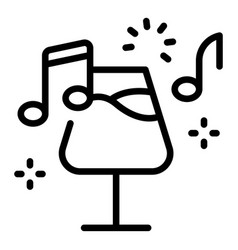 Music Wine Glass Icon Outline Drink