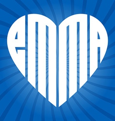 Popular Female Name Emma In Heart