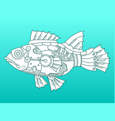 Steampunk Style Fish Color Background