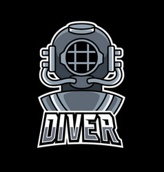 Diver Scuba Helmet Mascot Sport Esport Logo