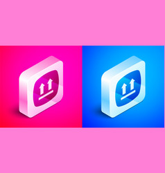 Isometric This Side Up Icon Isolated On Pink