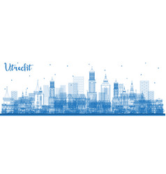 Outline Utrecht Netherlands City Skyline