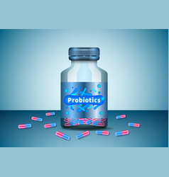 Realistic Medical Glass Vials Probiotics Capsules