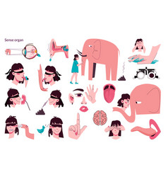 Sense Organ People Flat Icon Set