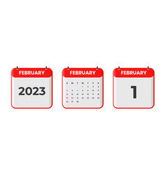 February 2023 Calendar Design 1st 2023