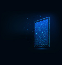 Futuristic Glowing Low Polygonal Tablet Isolated