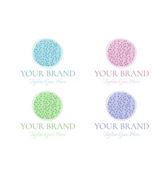 Hand Drawn Plant Leaf Logo Design Set In Pastel