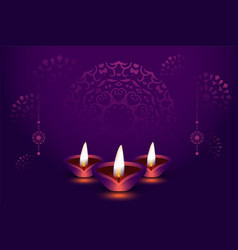 Glowing Shubh Deepavali Banner With Diya