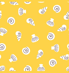 Sea Shell Doodle Hand Drawn Seamless Pattern