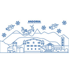 Andorra Winter City Skyline Merry Christmas