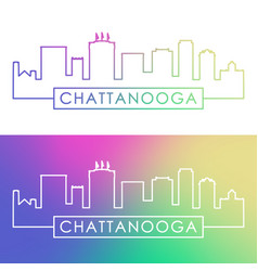 Chattanooga Skyline Colorful Linear Style