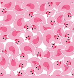 Funny Pink Rubber Ducks Cute Seamless Pattern