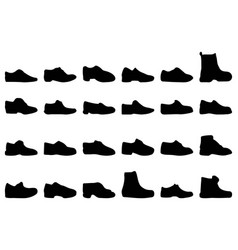 Men Shoe Silhouette Icon Set