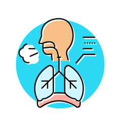 Chronic Cough Disease Symptom Color Icon