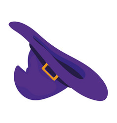 Isolated Purple Witch Hat Flat Design