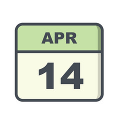 April 14th Date On A Single Day Calendar