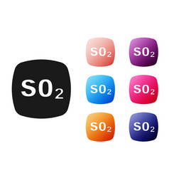 Black Sulfur Dioxide So2 Gas Molecule Icon