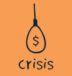 Gibbet Money Crisis Icon Flat Cartoon Icon