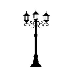 Pole Post With Illumination Lantern Street Lamp